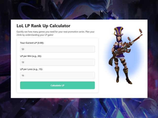 LoL LP Rank Up Calculator - League of Legends Tools