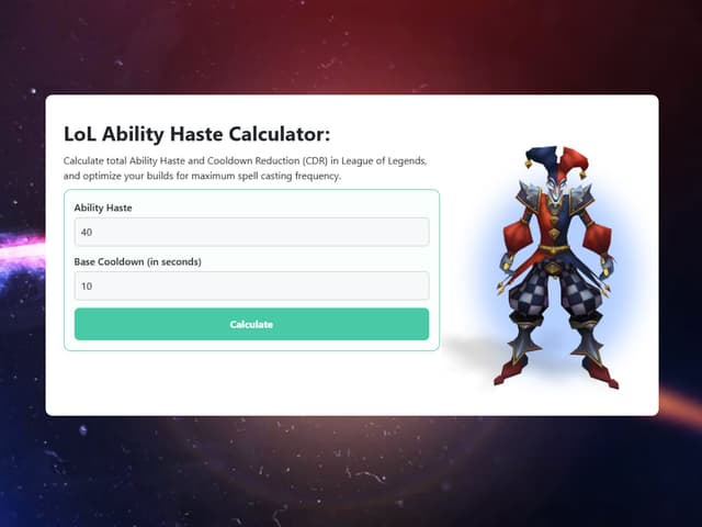 LoL Ability Haste Calculator: CDR Optimizer