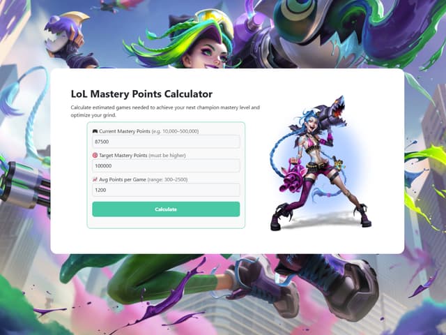 LoL Champion Mastery Points Calculator: Estimate Games